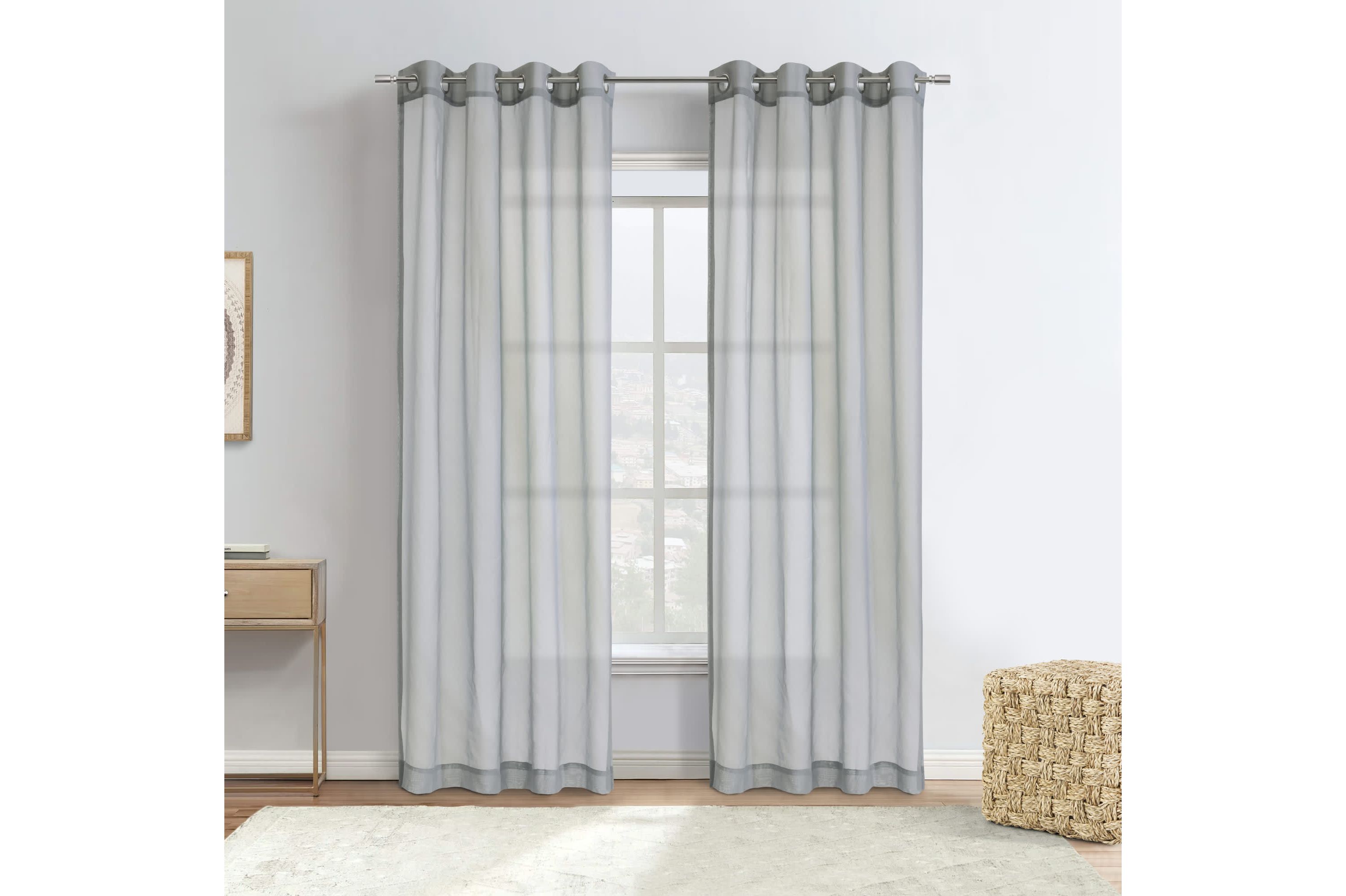 Luna Light Filtering Grommet Curtain Panel 52 x 108 in Grey