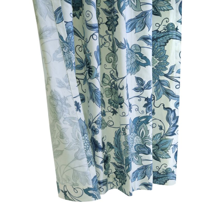 Jacobean Garden Light Filtering Dual Header Curtain Panel 52 x 95 in Blue