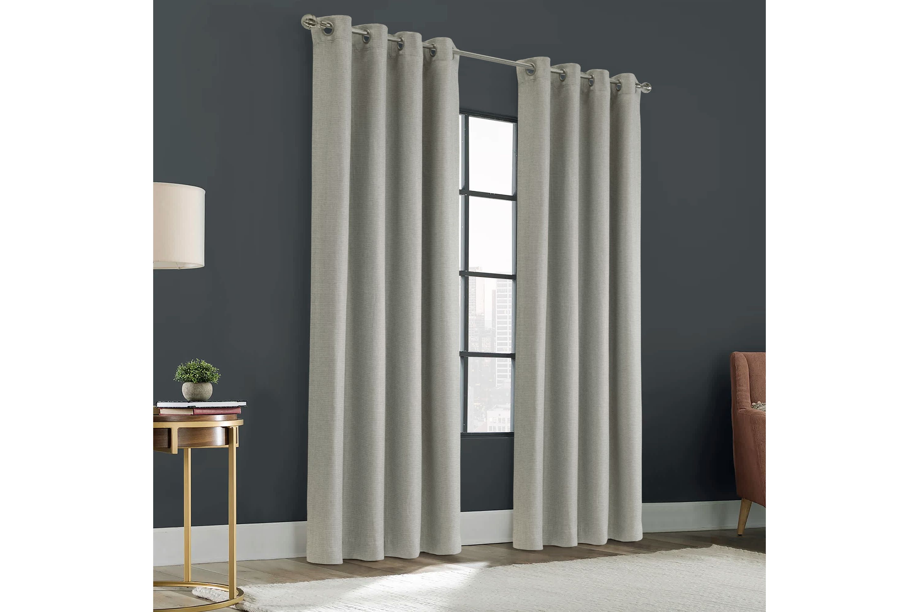 Zoey Room Darkening Grommet Curtain Panel 52 x 84 in Grey
