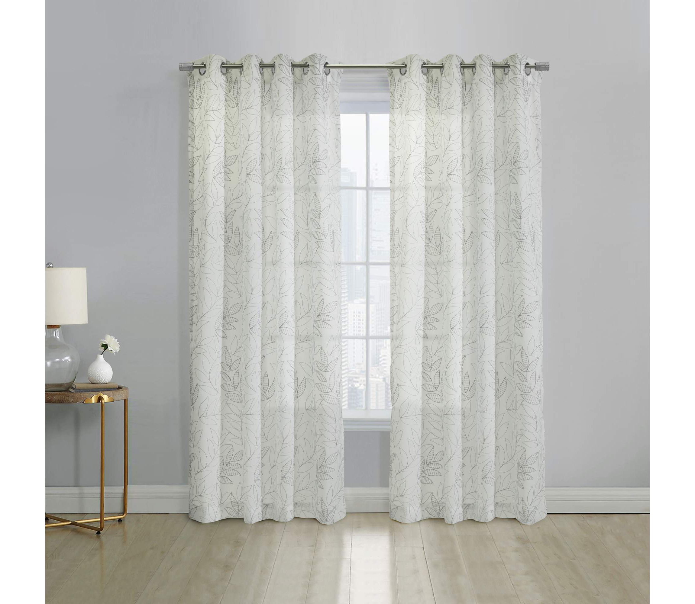 Valentina Sheer Grommet Curtain Panel 52 x 63 in Grey