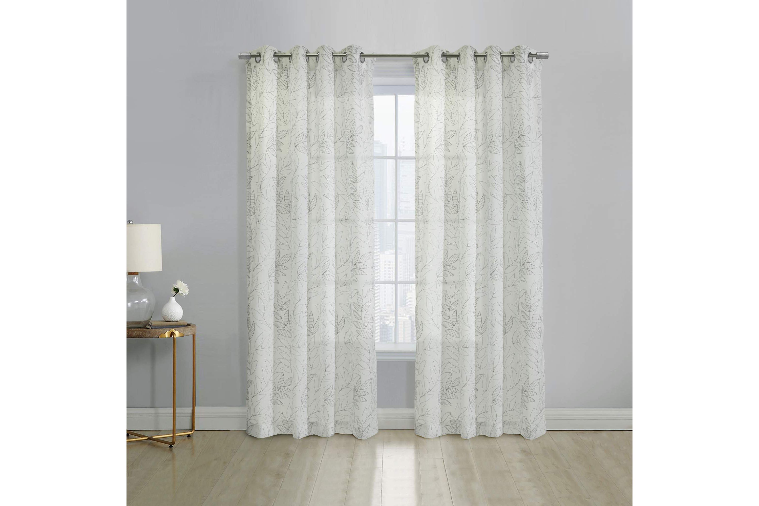 Valentina Sheer Grommet Curtain Panel 52 x 84 in Grey