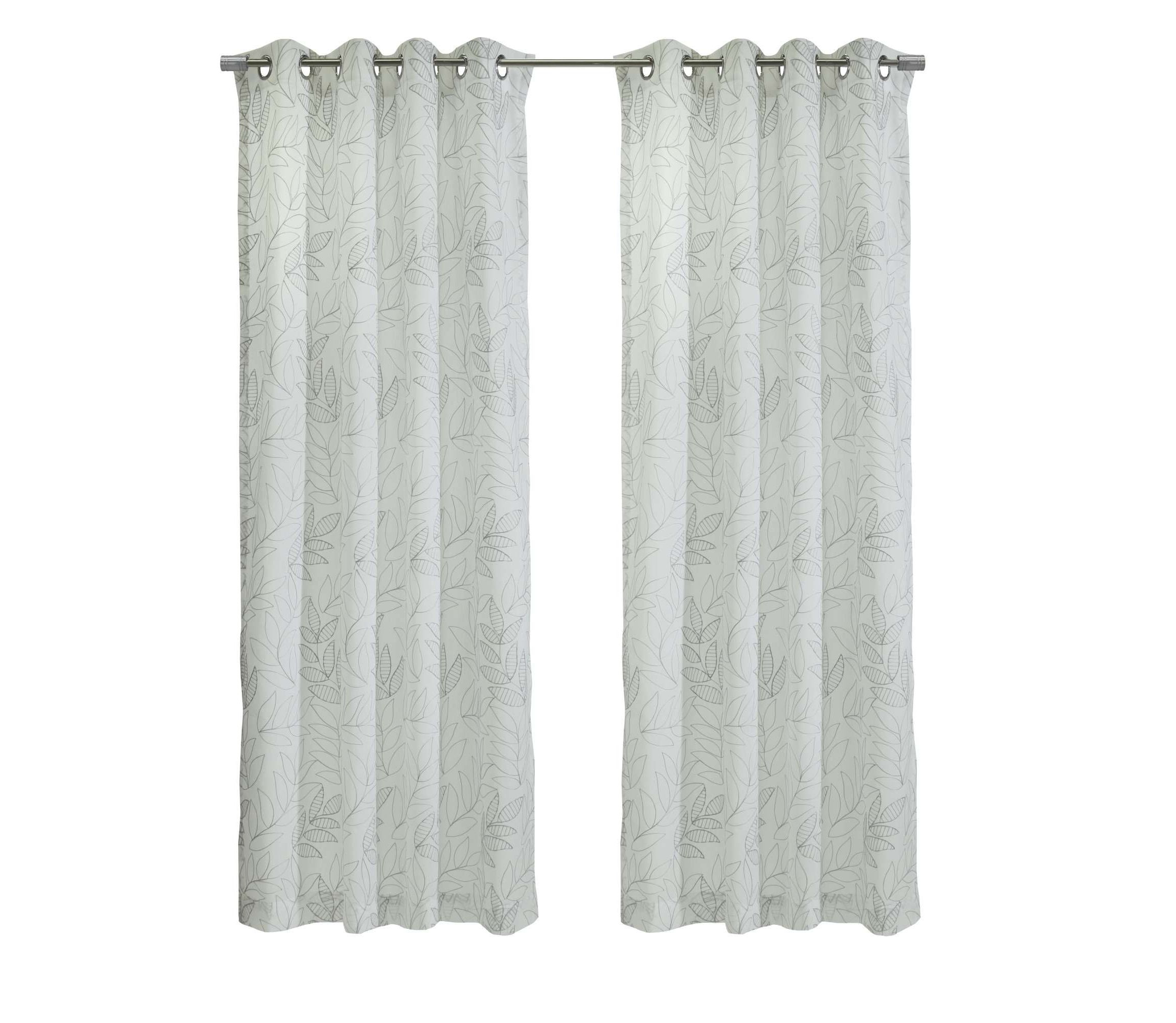 Valentina Sheer Grommet Curtain Panel 52 x 63 in Grey