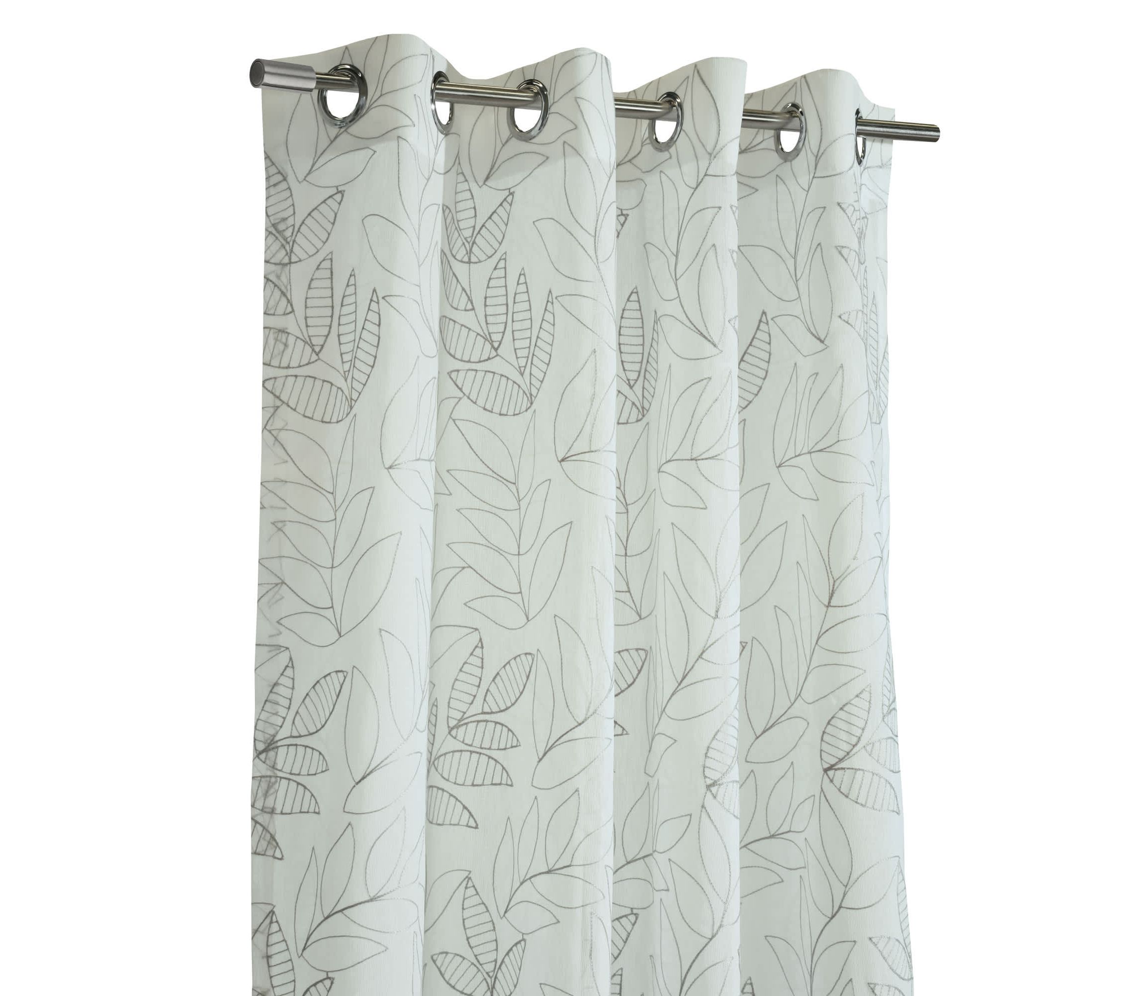 Valentina Sheer Grommet Curtain Panel 52 x 63 in Grey