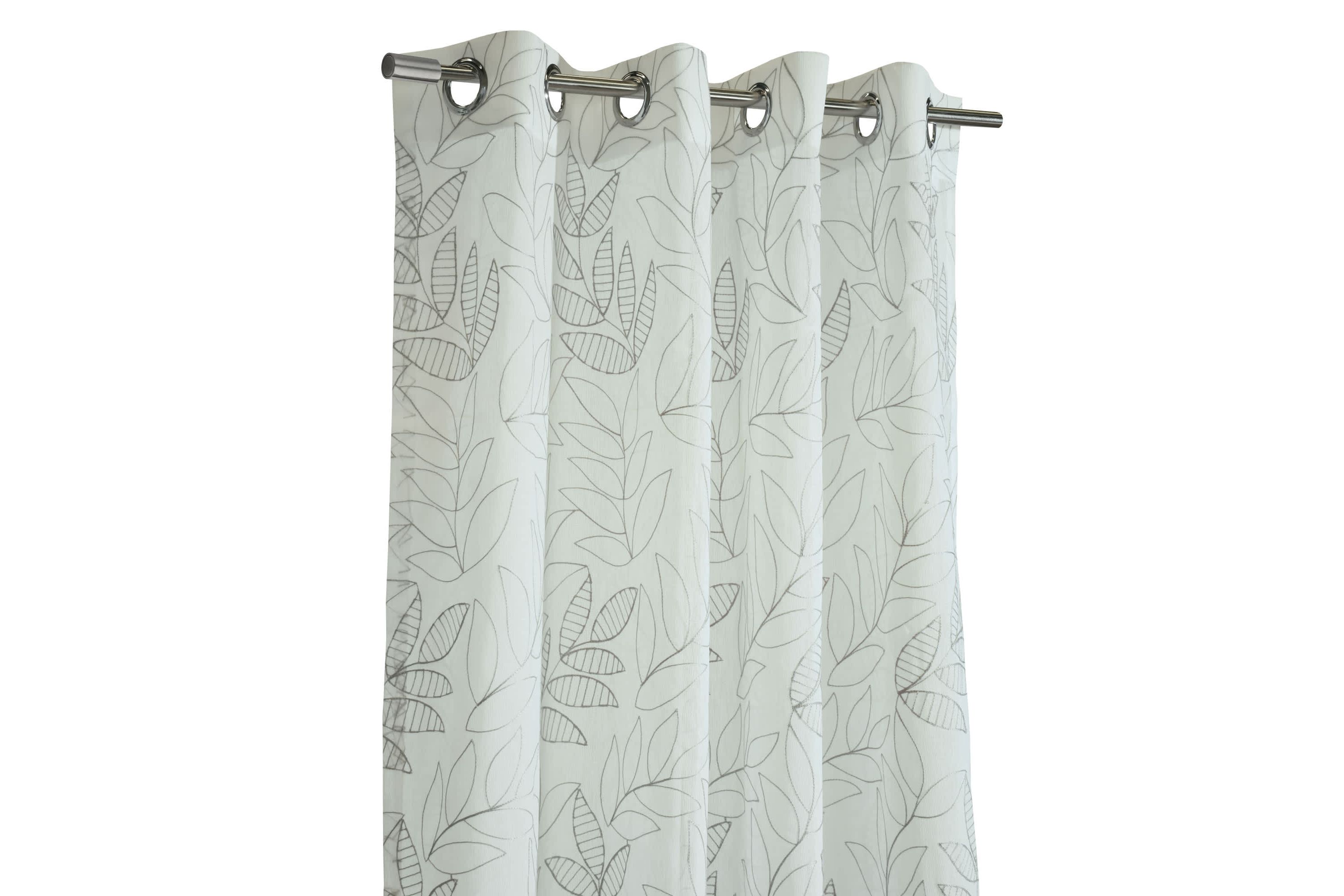 Valentina Sheer Grommet Curtain Panel 52 x 84 in Grey