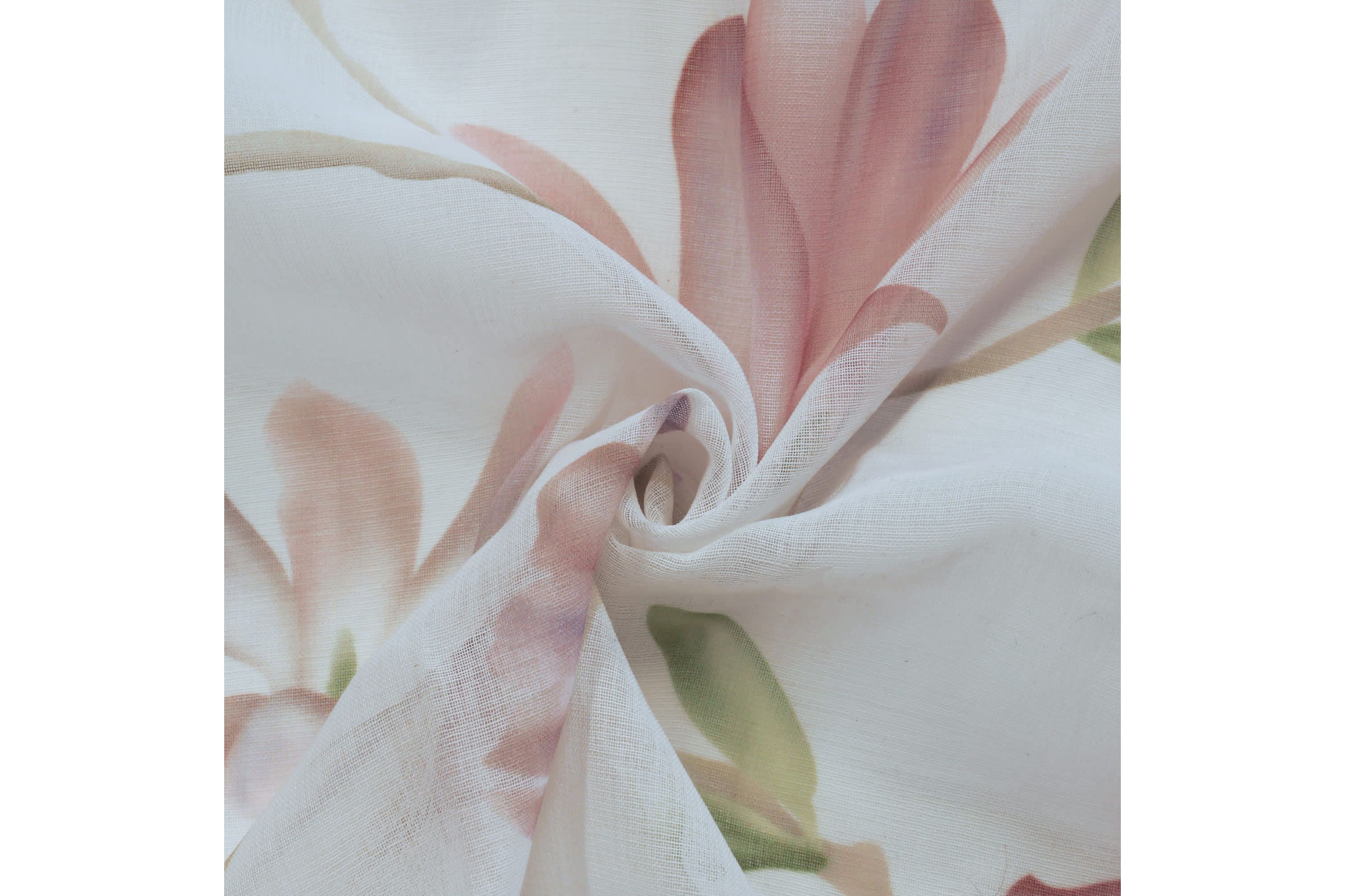 Magnolia Light Filtering Grommet Curtain Panel 52 x 108 in White Pink