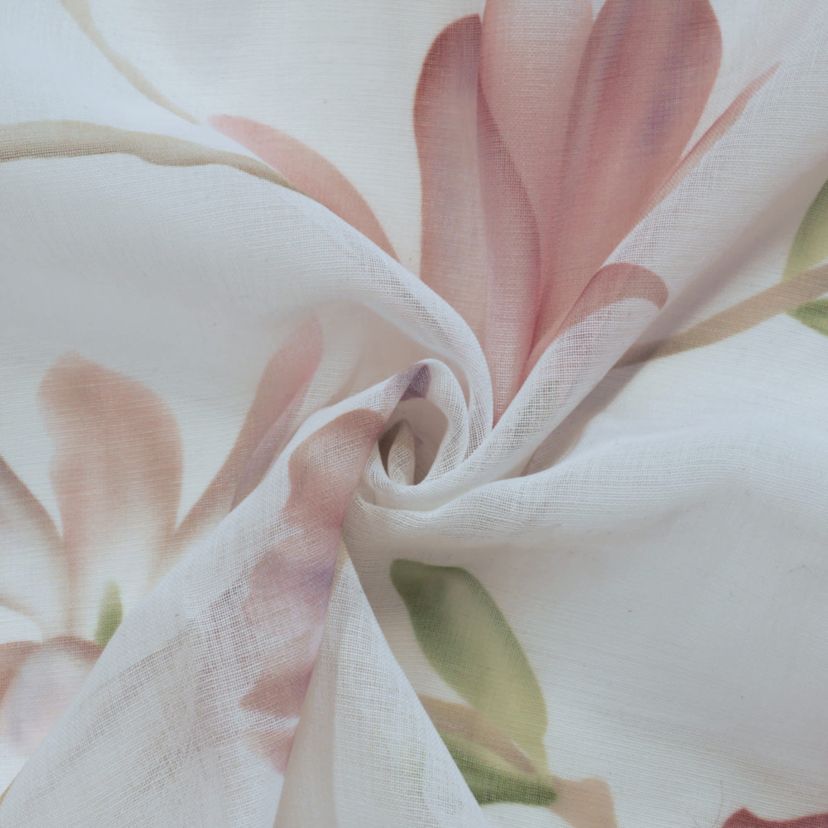 Magnolia Light Filtering Grommet Curtain Panel 52 x 108 in White Pink