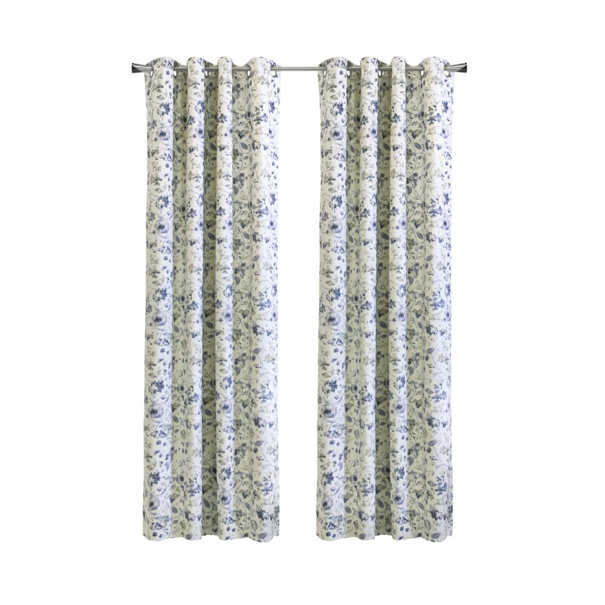 Flora Blackout Grommet Curtain Panel 52 x 95 in Silver