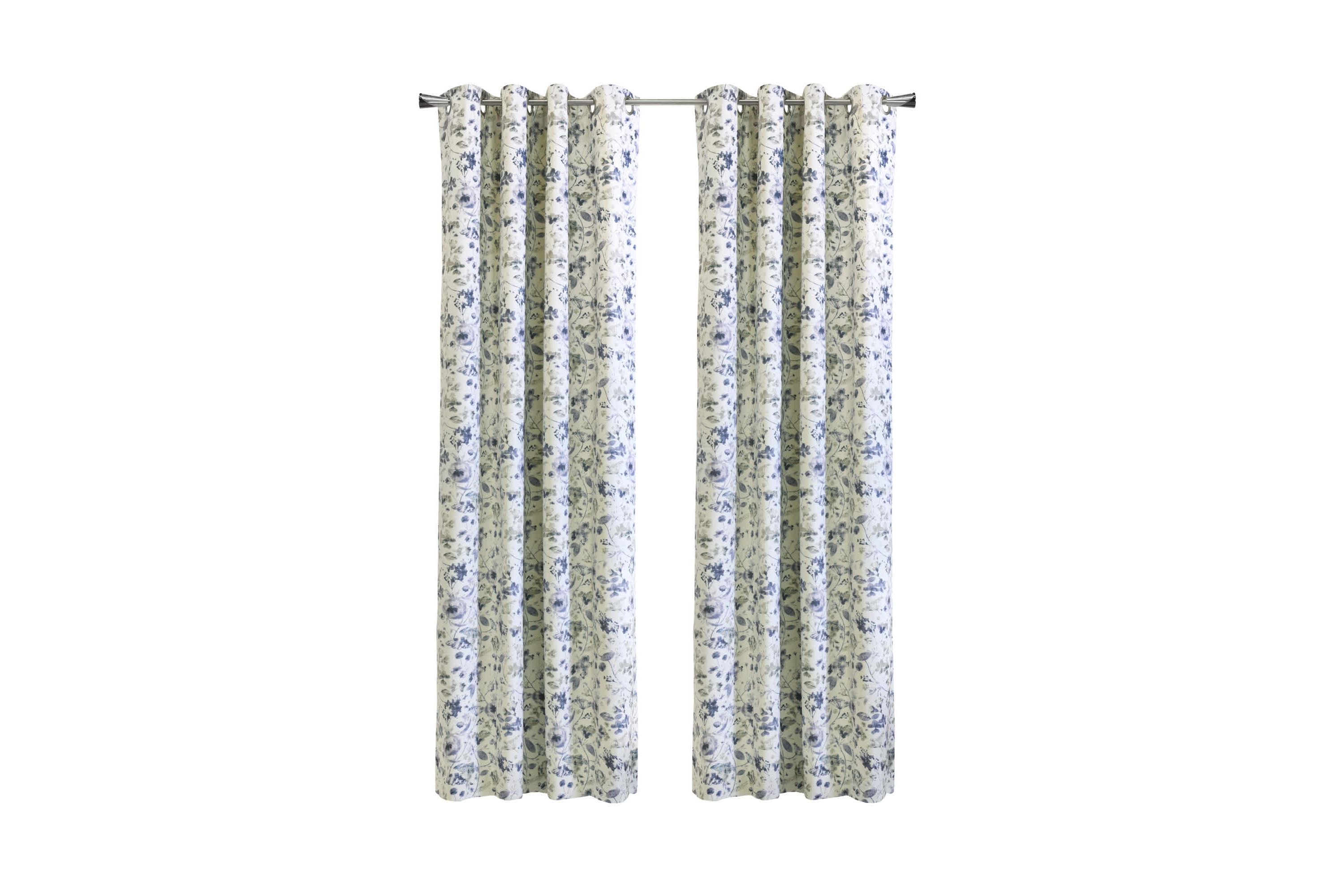 Flora Blackout Grommet Curtain Panel 52 x 95 in Silver