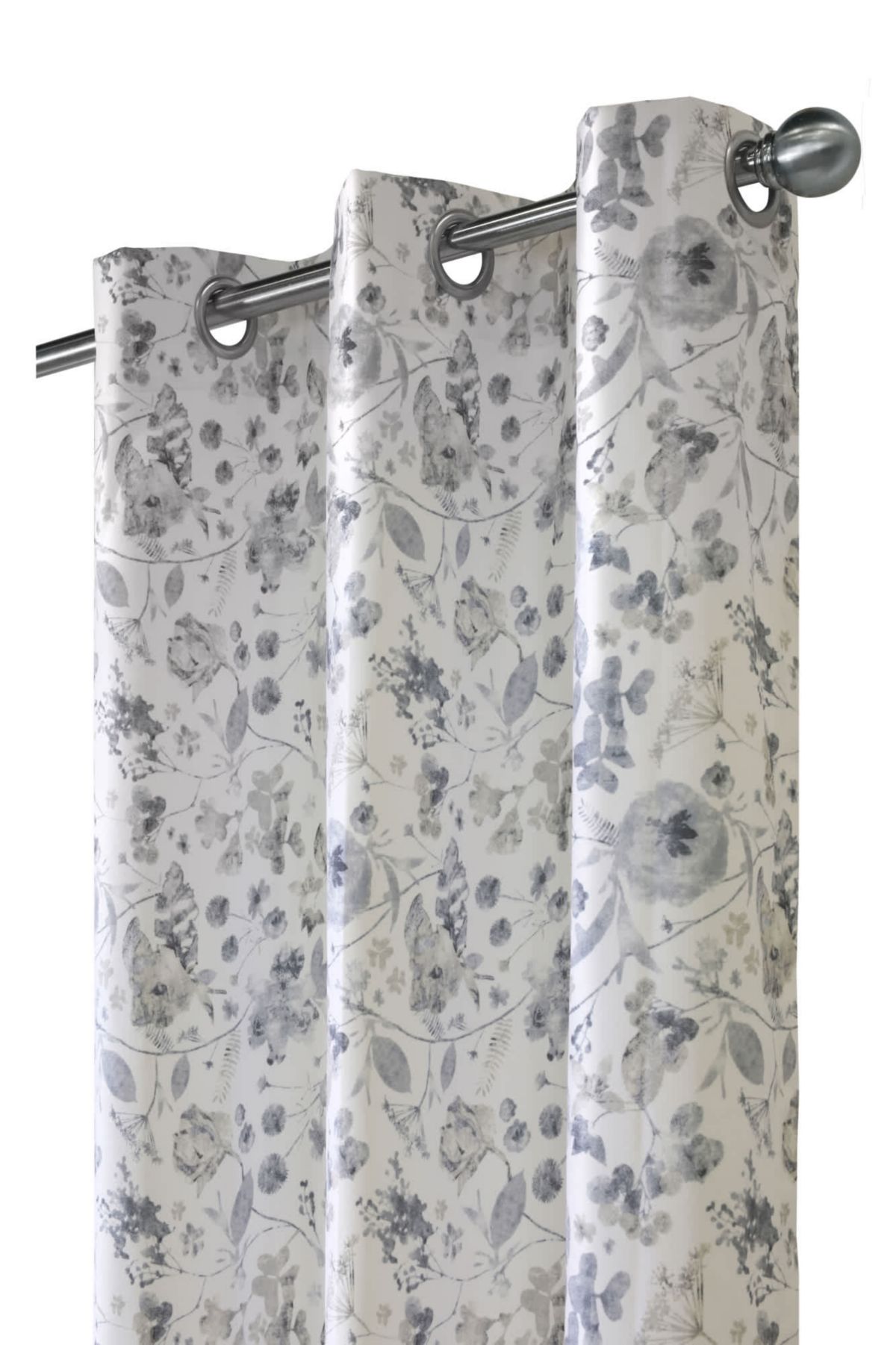 Flora Blackout Grommet Curtain Panel 52 x 95 in Silver