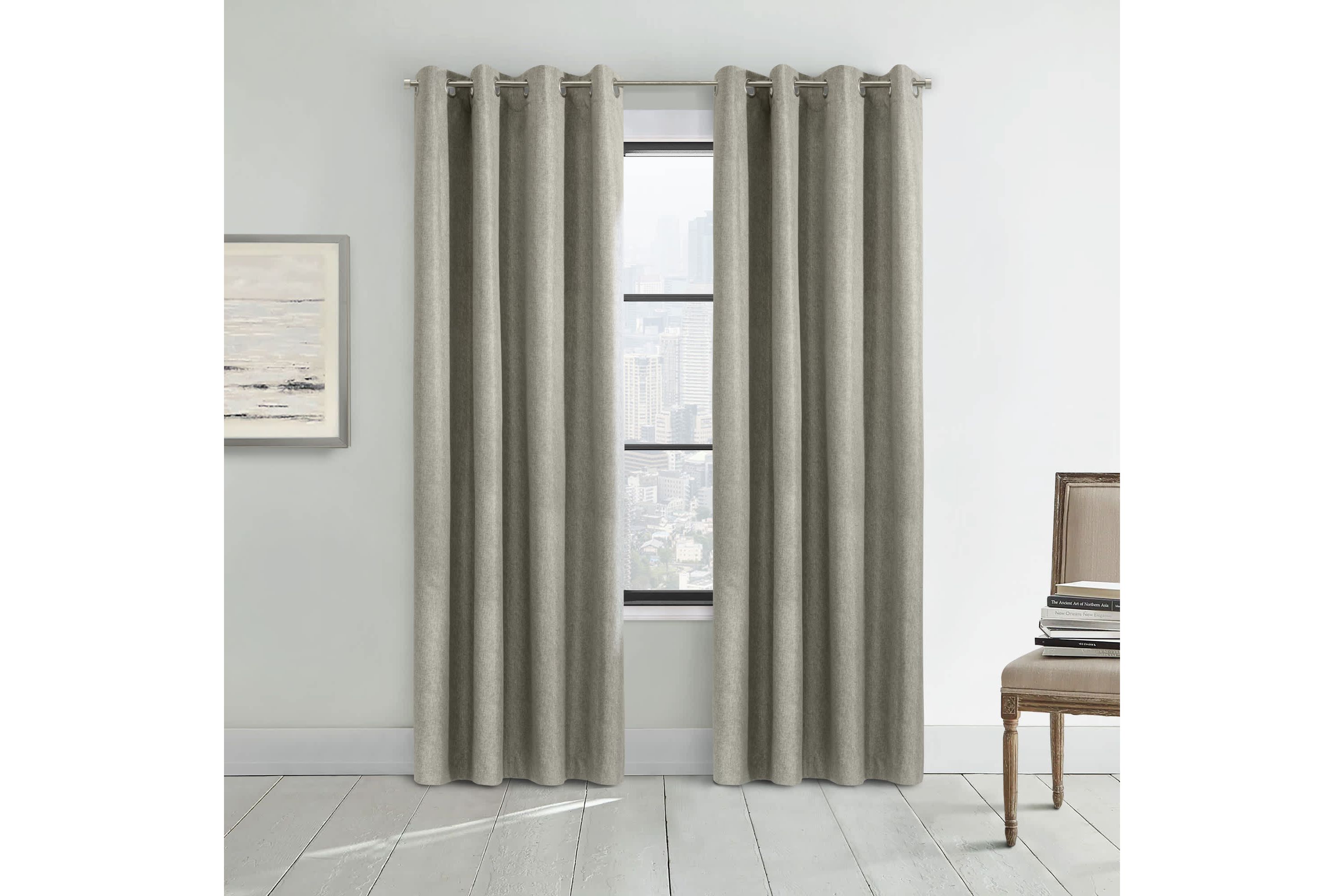 Denver 100% Blackout Grommet Curtain Panel 52 x 108 in Taupe Grey