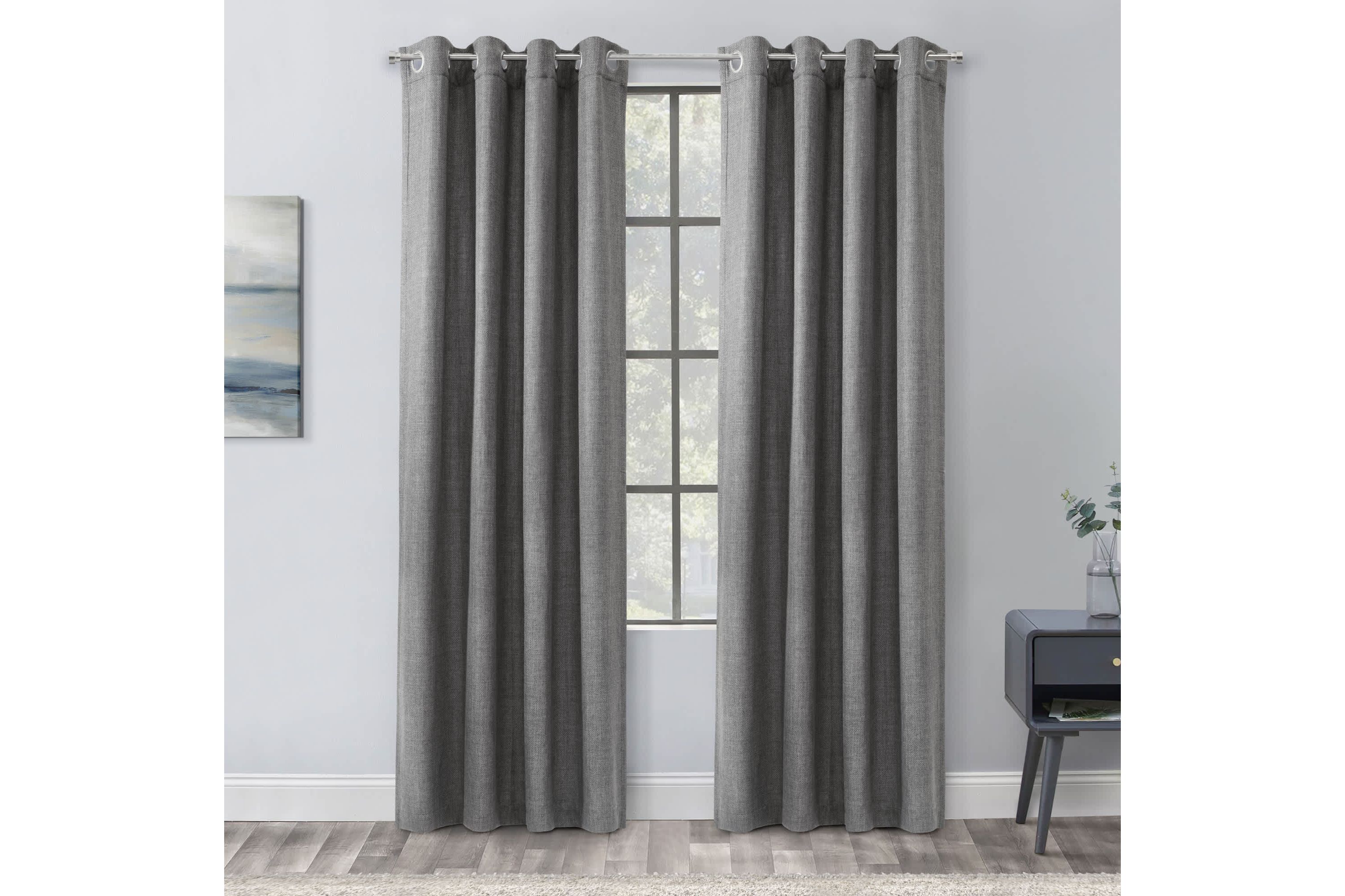 Sanders Light Filtering Grommet Curtain Panel 52 x 63 in Grey