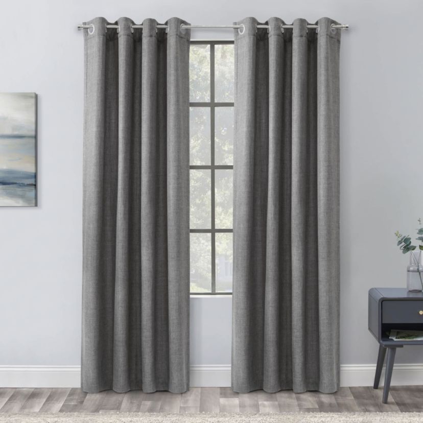 Sanders Light Filtering Grommet Curtain Panel 52 x 63 in Grey
