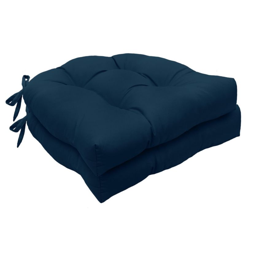 Tufted Chair Pad Pack of 2 15 X 15 Navy