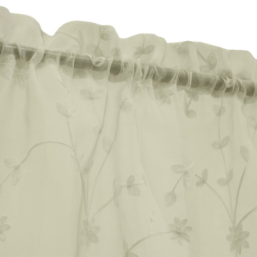 Grandeur Sheer Pole Top Curtain Tiers 52 x 36 in White
