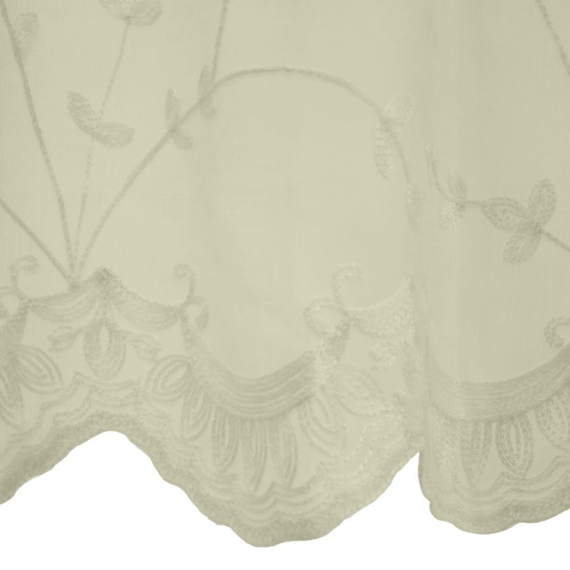 Grandeur Sheer Pole Top Curtain Tiers 52 x 36 in White