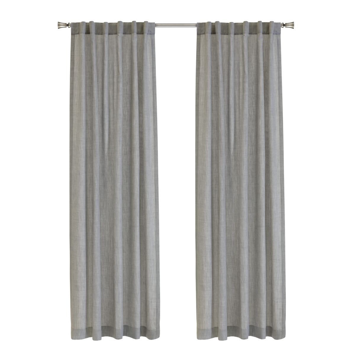 Johnstown Light Filtering Dual Header Curtain Panel 52 x 95 in Silver