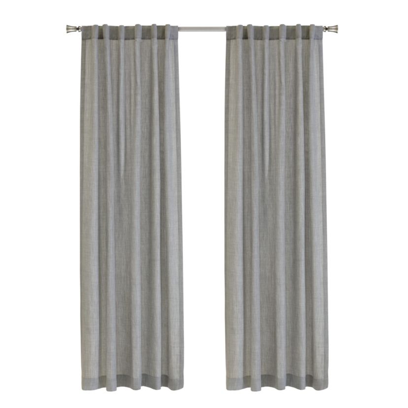 Johnstown Light Filtering Dual Header Curtain Panel 52 x 95 in Silver