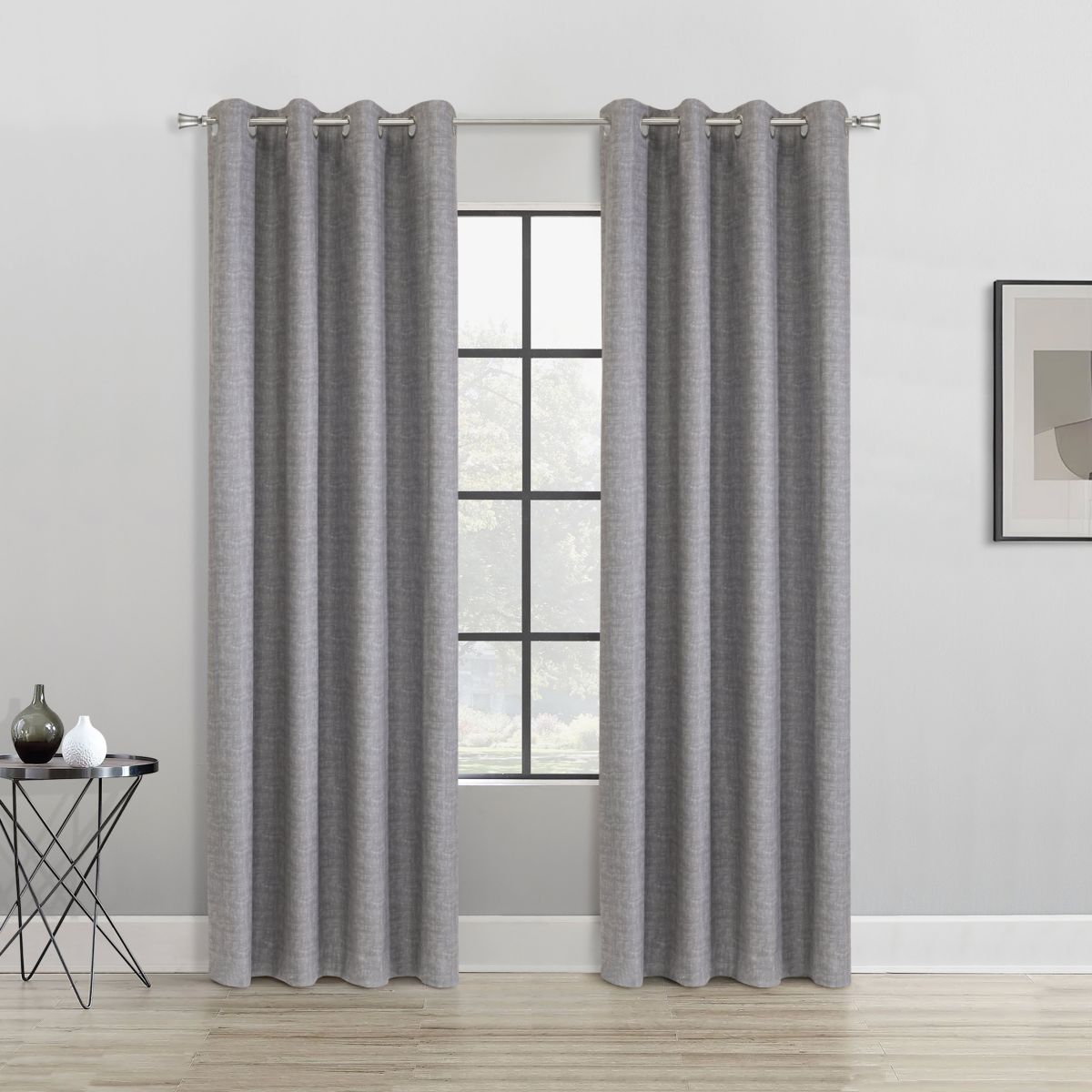 Mason Blackout Grommet Curtain Panel 52 x 108 in Grey