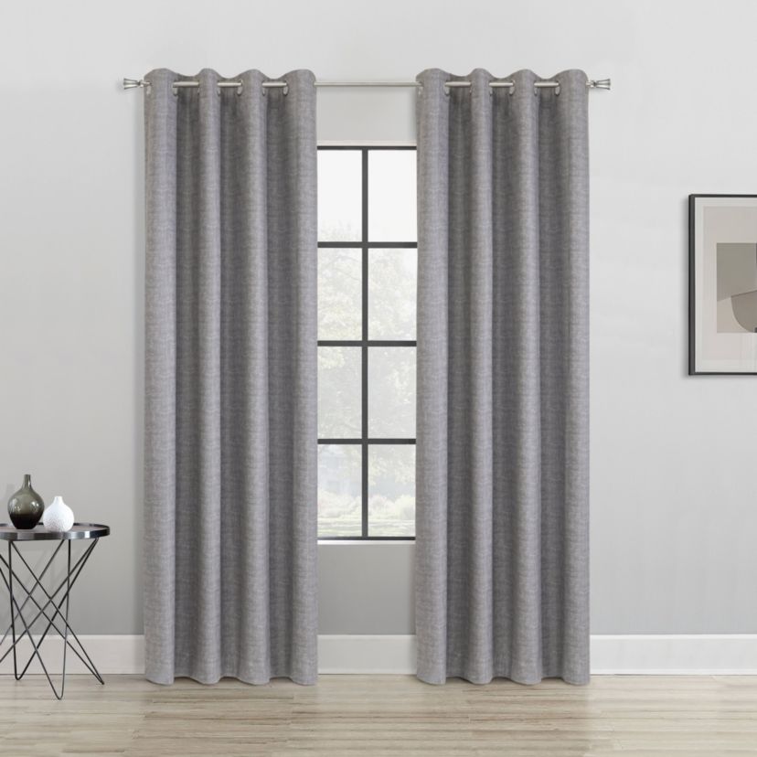 Mason Blackout Grommet Curtain Panel 52 x 108 in Grey