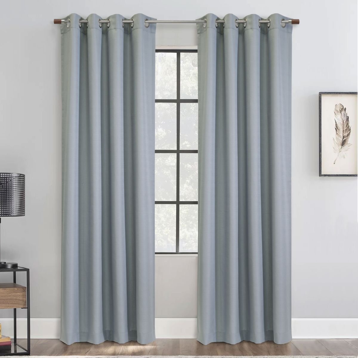 Jamie Light Filtering Grommet Curtain Panel 52 x 95 in Blue