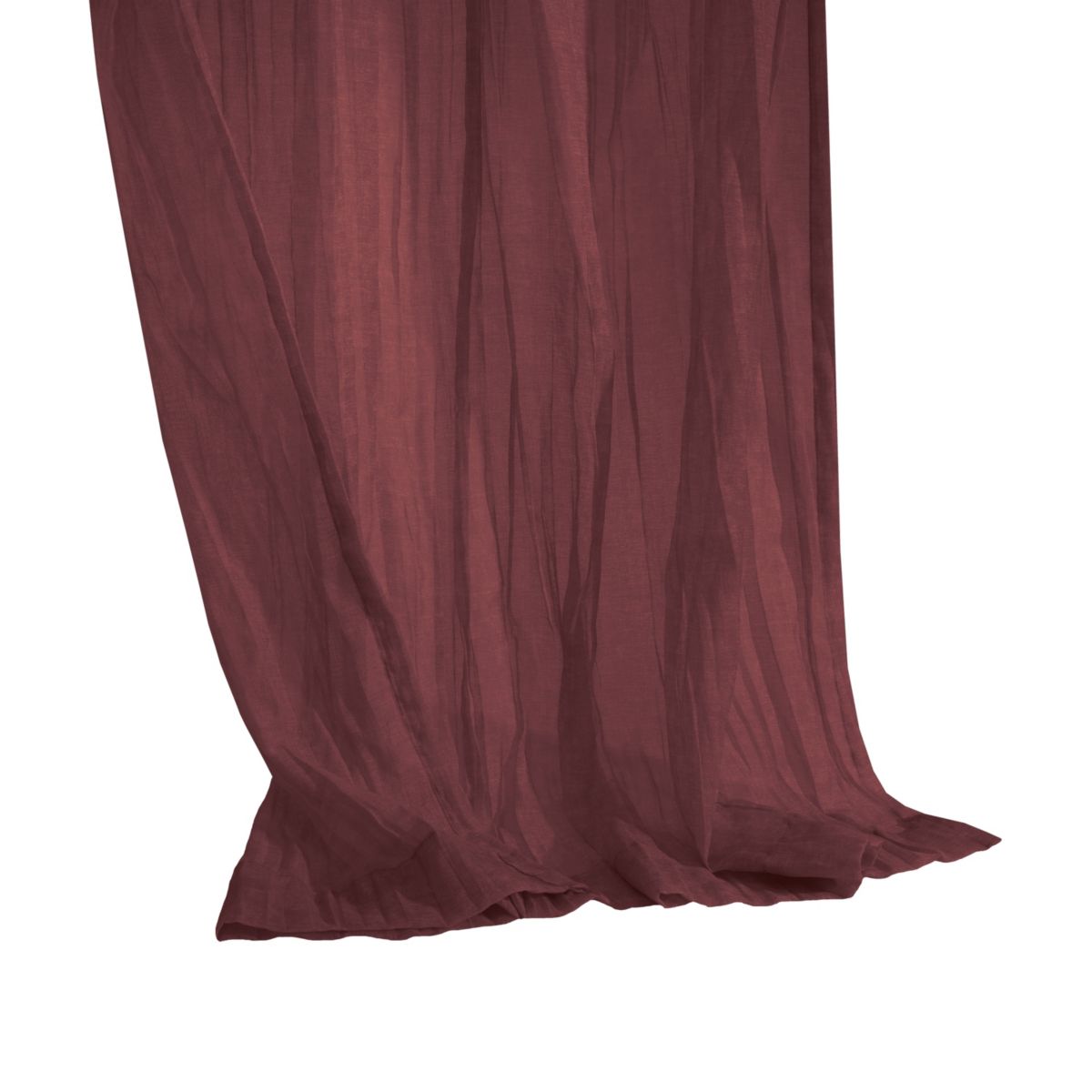 Paloma Sheer Dual Header Curtain Panel 52 x 95 in Burgundy