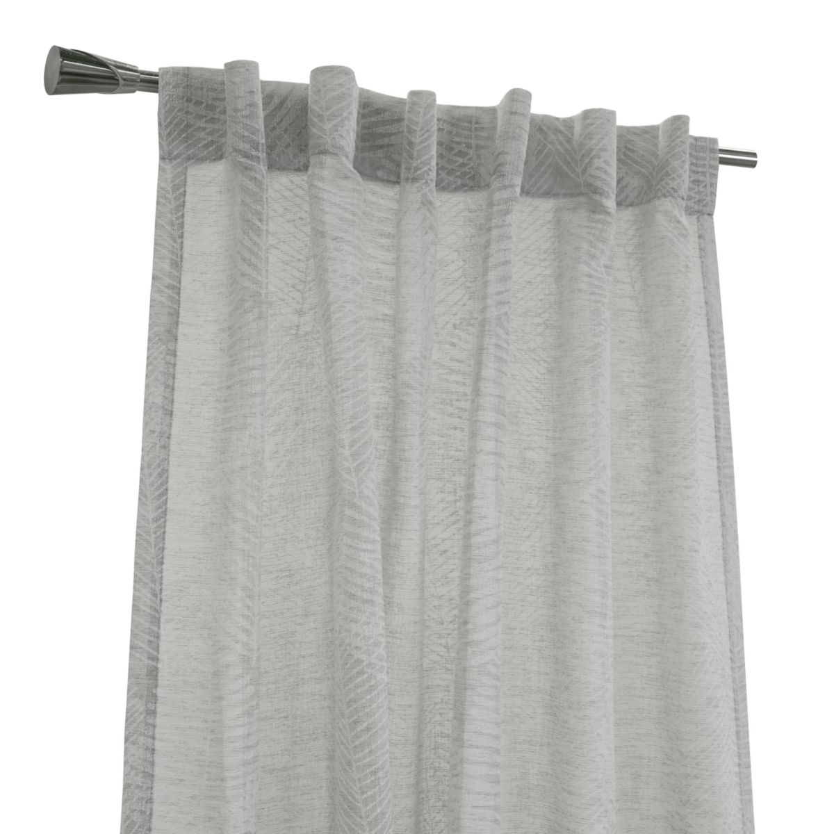 Trenton Light Filtering Dual Header Curtain Panel 52 x 84 in Grey