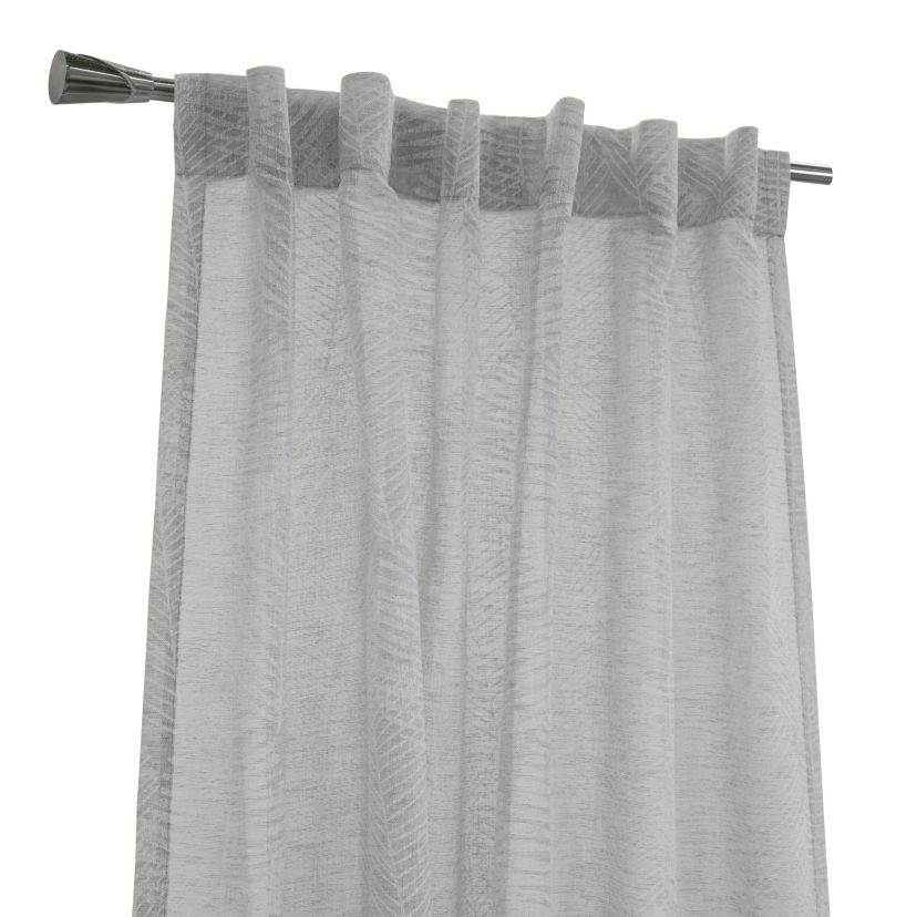 Trenton Light Filtering Dual Header Curtain Panel 52 x 84 in Grey