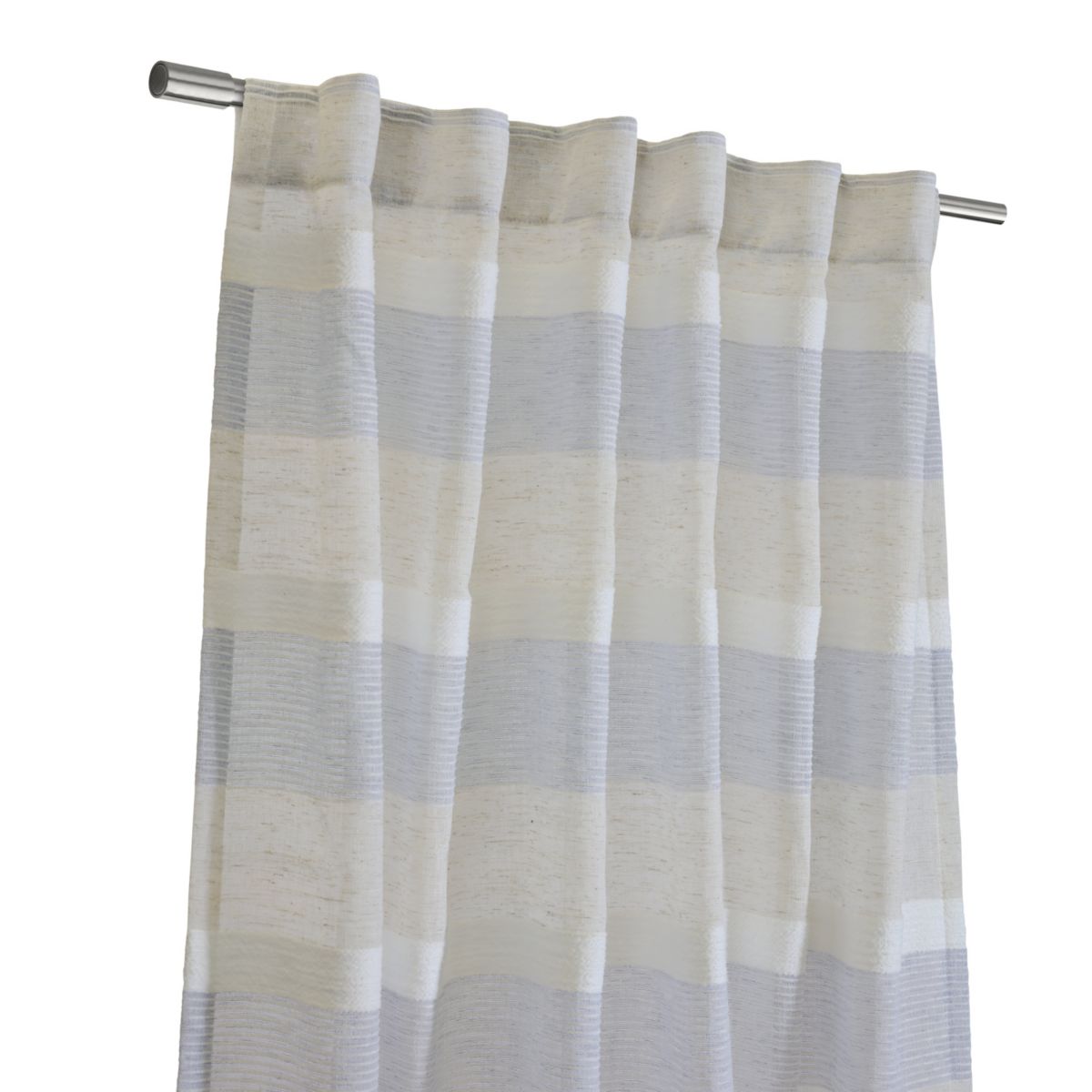 Nathan Light Filtering Dual Header Curtain Panel 52 x 63 in Blue
