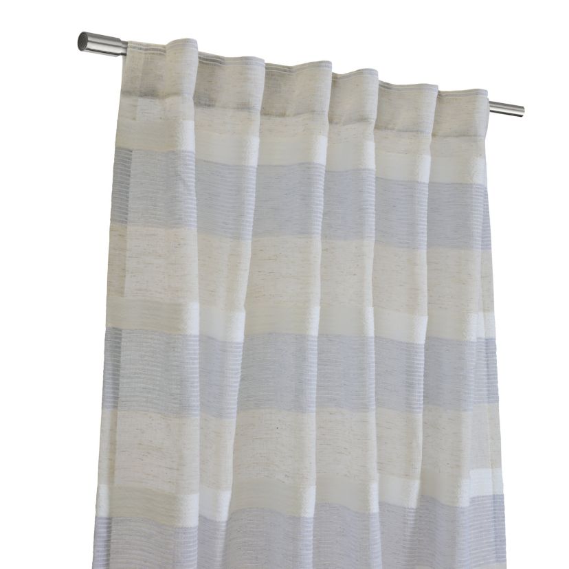 Nathan Light Filtering Dual Header Curtain Panel 52 x 63 in Blue