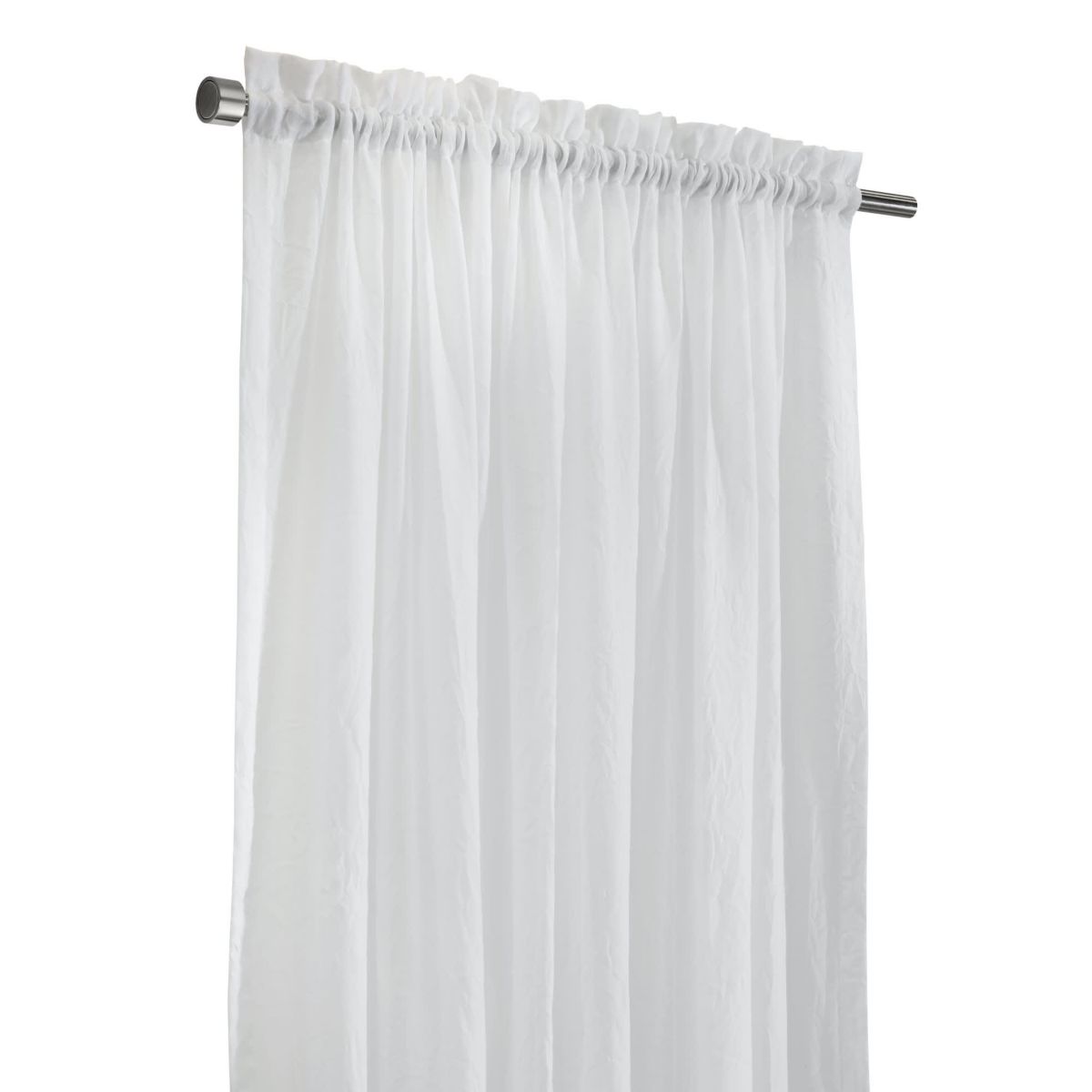Crushed Sheer Tab Top Curtain Panel 52 x 84 in White