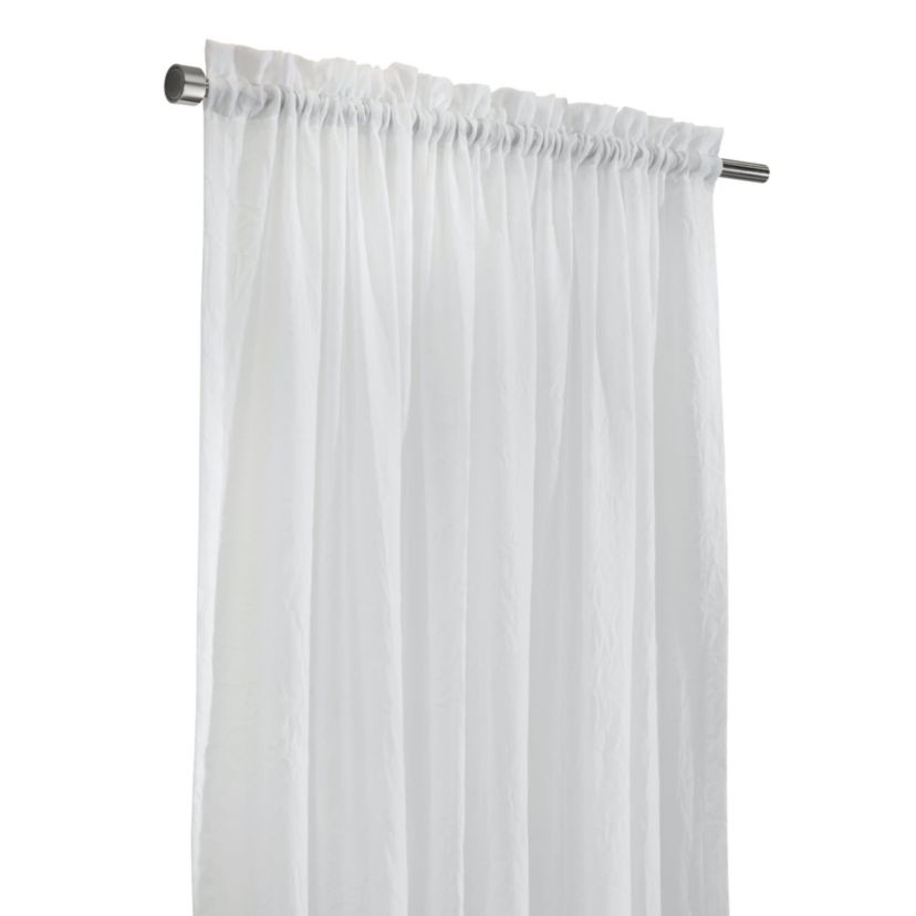 Crushed Sheer Tab Top Curtain Panel 52 x 84 in White