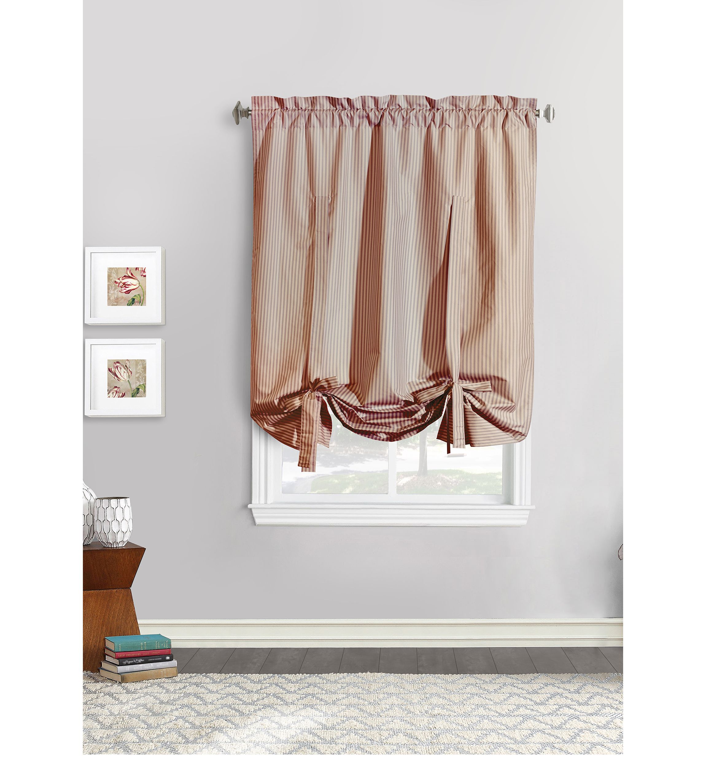 Ticking Stripe Tie Up Valance