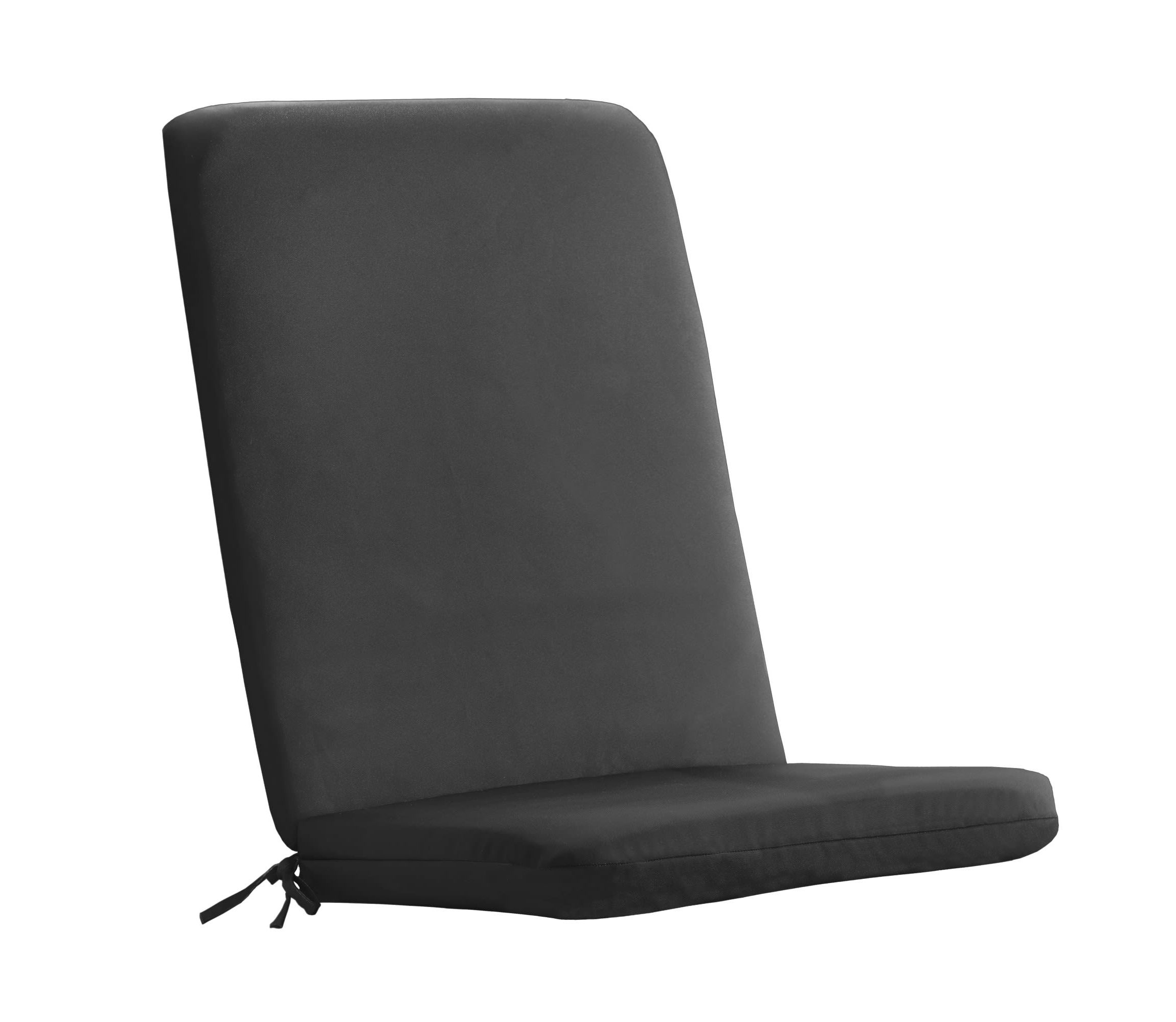 Ebony Outdoor High Back Cushion 20 x 45 in Solid Black