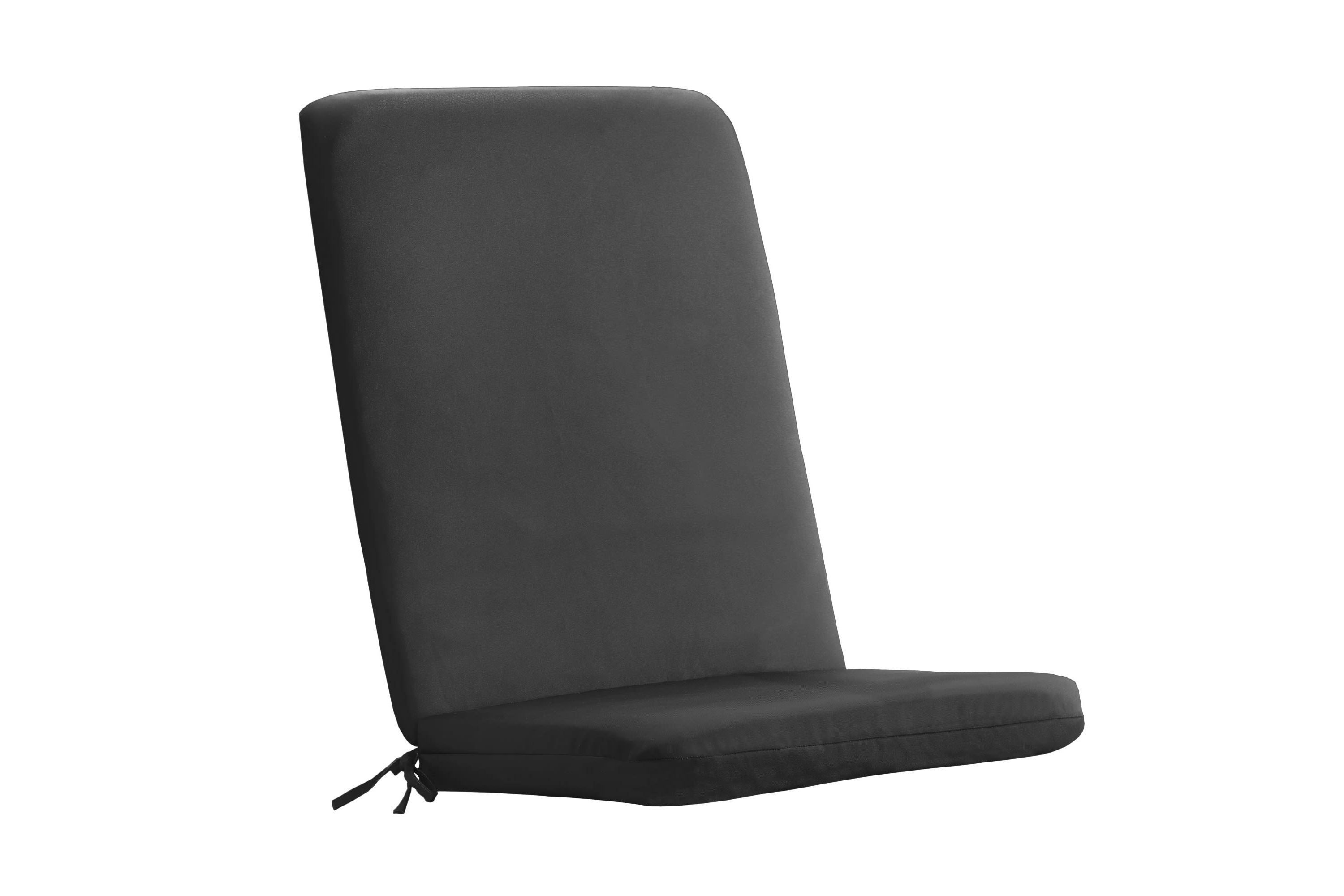 Ebony Outdoor High Back Cushion 20 x 45 in Solid Black
