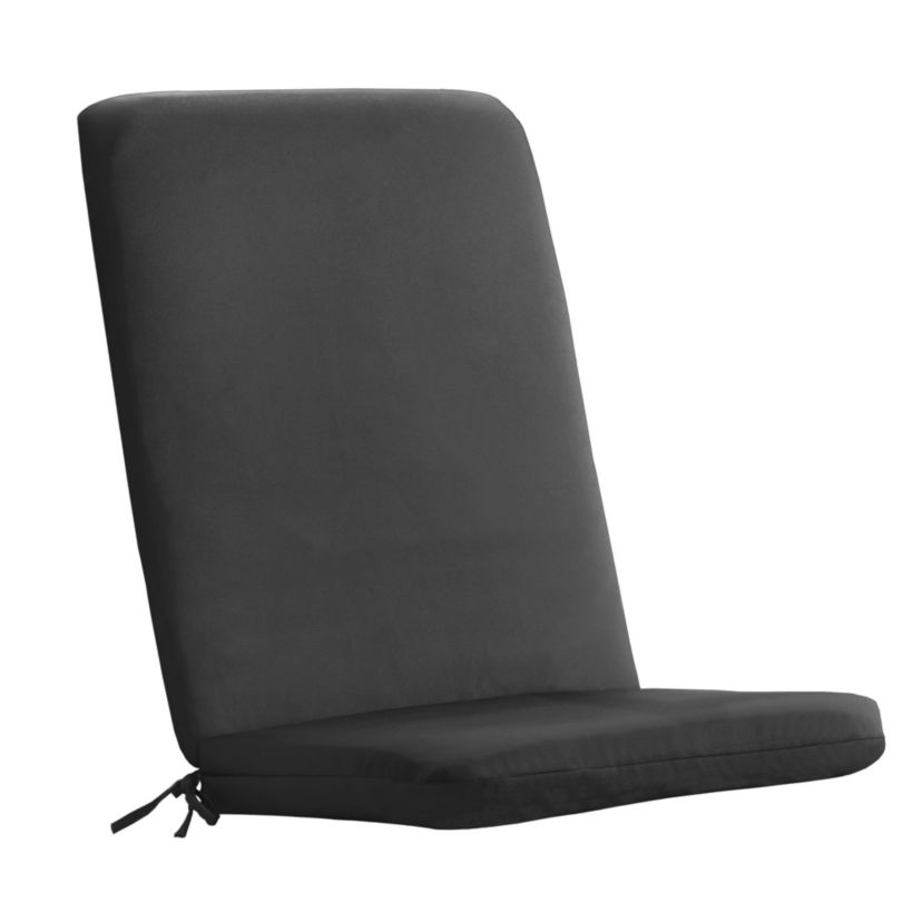 Ebony Outdoor High Back Cushion 20 x 45 in Solid Black
