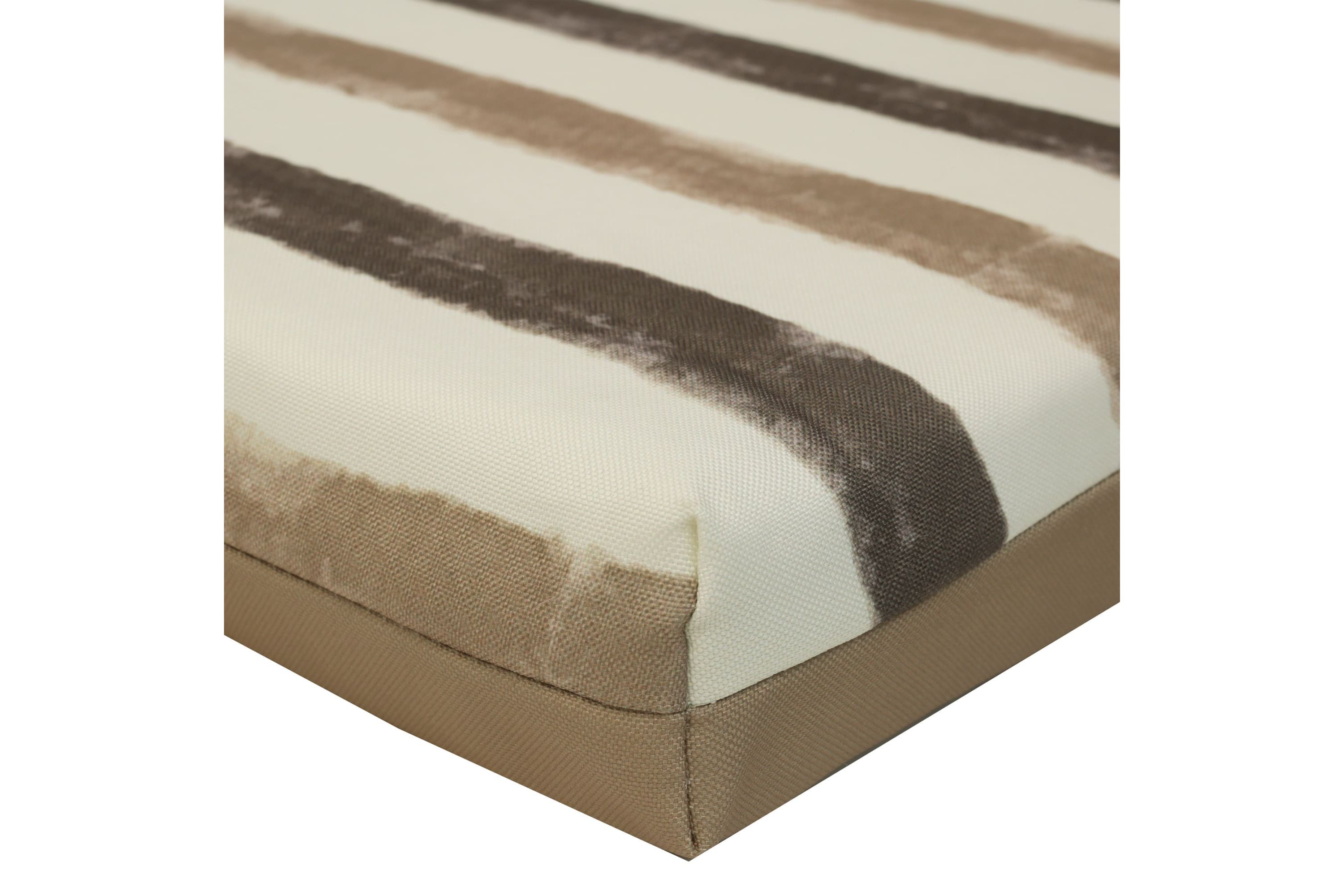 Nature Outdoor Stripe Printed Bench Seat Cushion 60 x 18 in Taupe