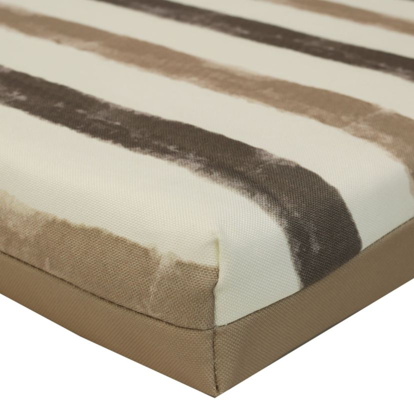 Nature Outdoor Stripe Printed Bench Seat Cushion 60 x 18 in Taupe