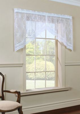 Commonwealth Home Fashions Mona Lisa Swag Valence, White, 72 in x 32 in -  0069556652590