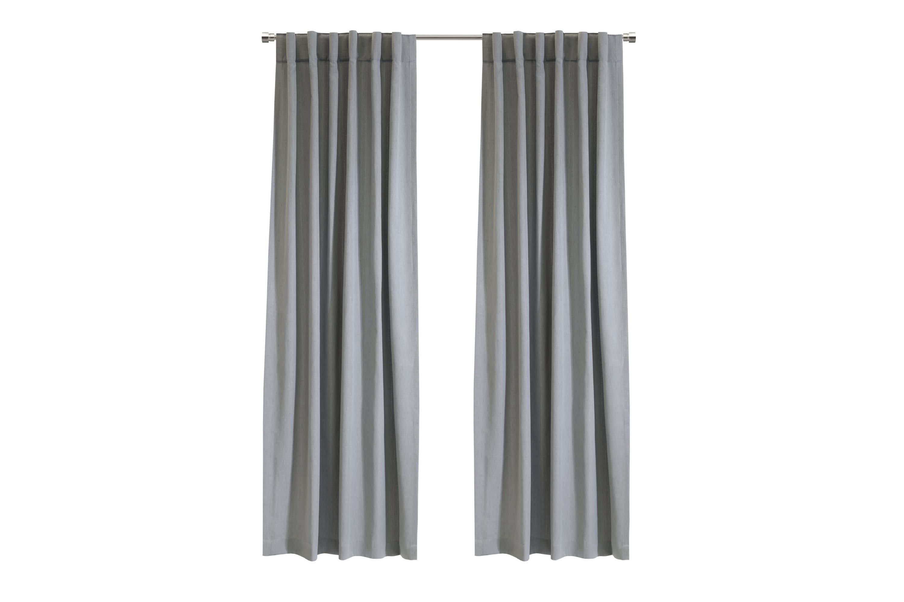 Mulberry Light Filtering Dual Header Curtain Panel 54 x 84 in Grey