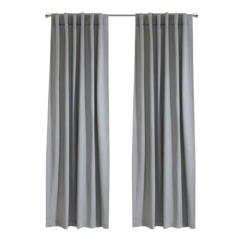 Mulberry Light Filtering Dual Header Curtain Panel 54 x 84 in Grey