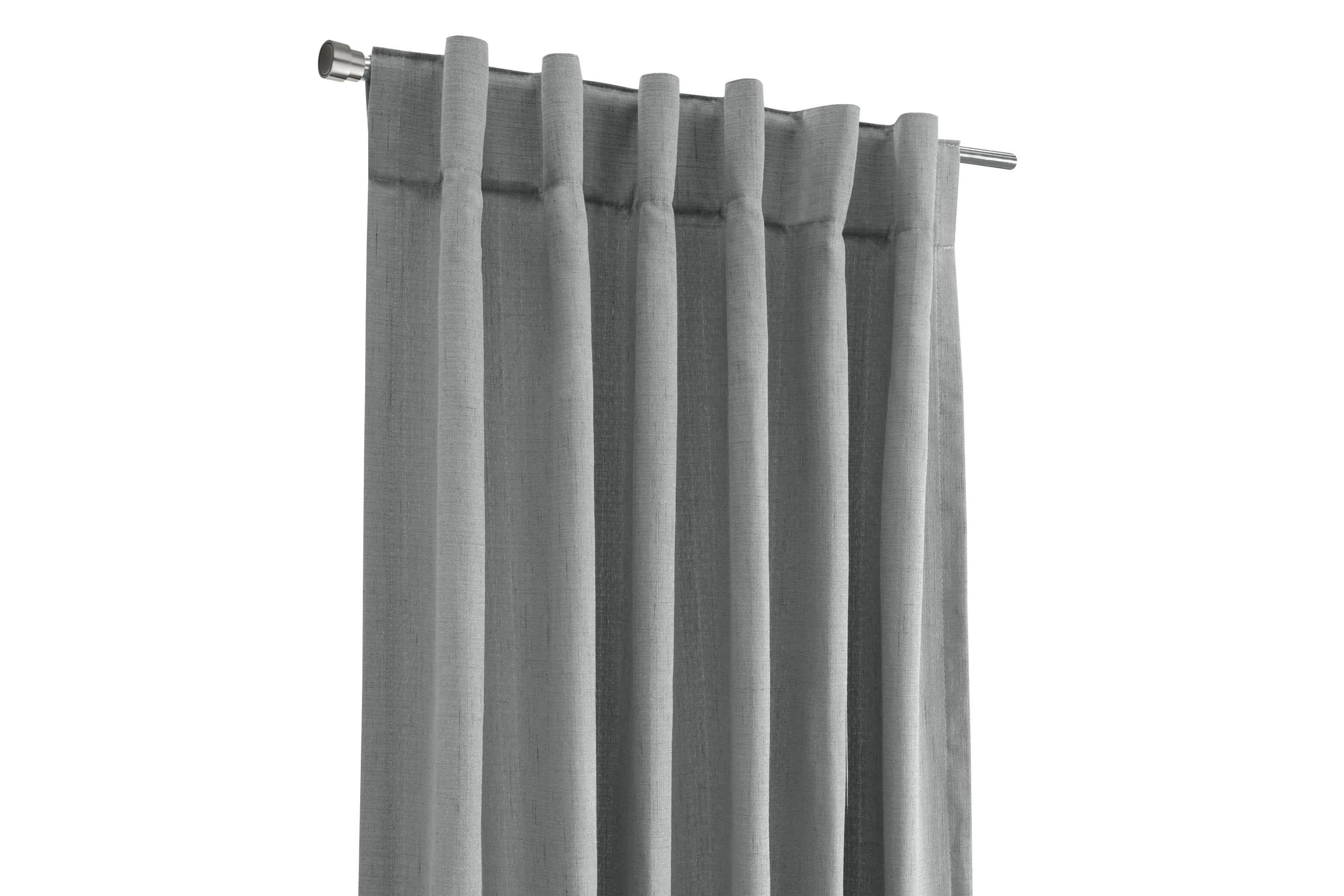 Mulberry Light Filtering Dual Header Curtain Panel 54 x 84 in Grey