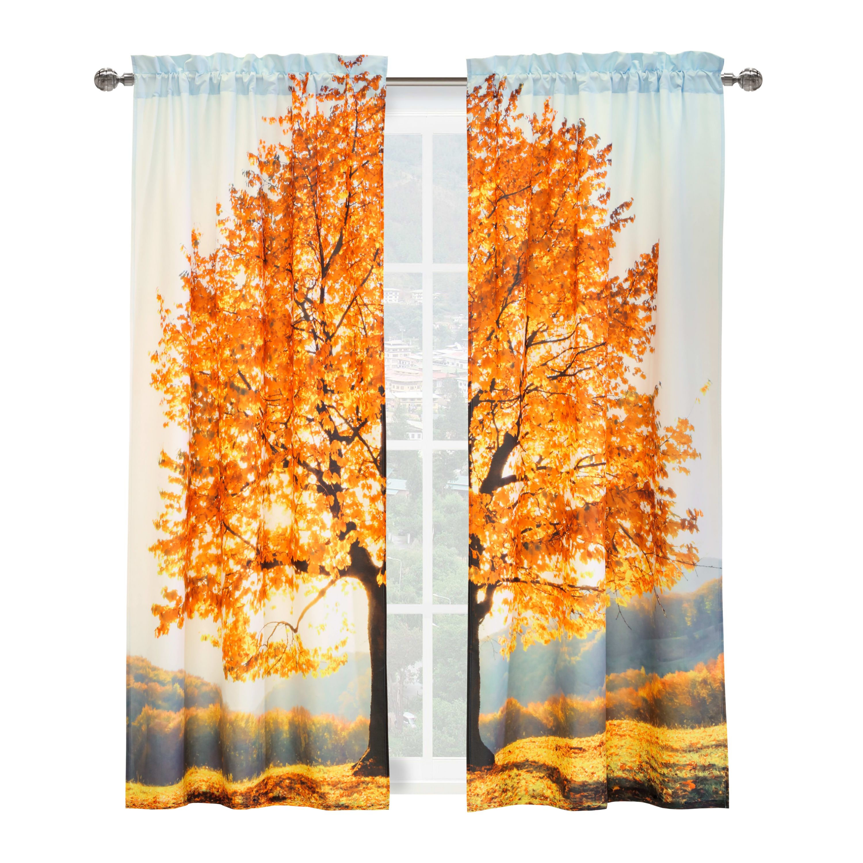 Fall Tree Window Panel Pair
