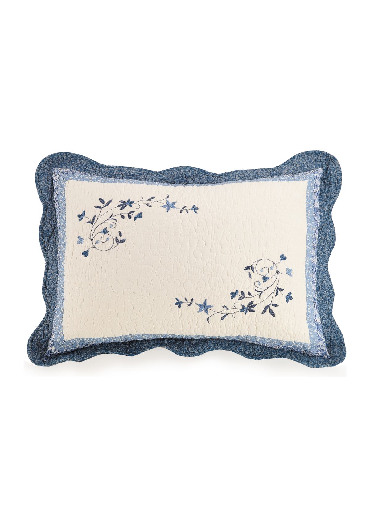 Charlotte Square Embroidered Decorative Pillow