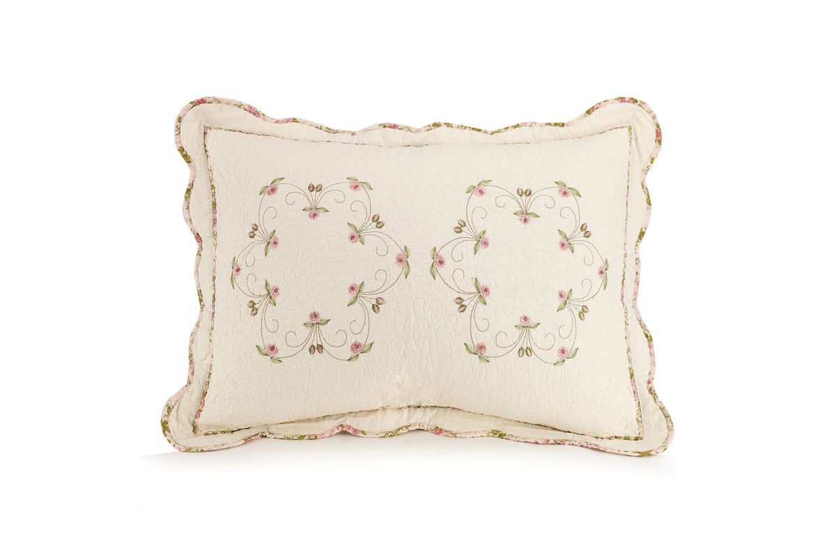 Felisa Floral Embroidered Quilt Set