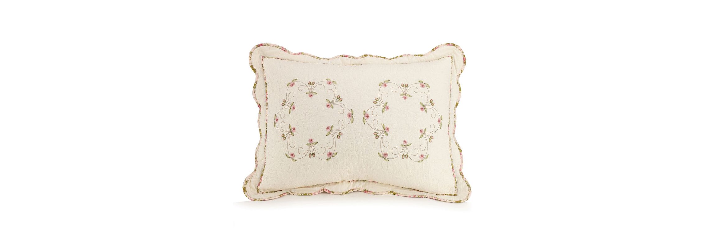 Felisa Floral Embroidered Quilt Set