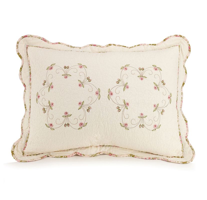 Felisa Floral Embroidered Quilt Set