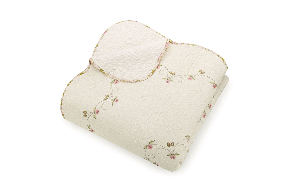 Felisa Floral Embroidered Quilt Set