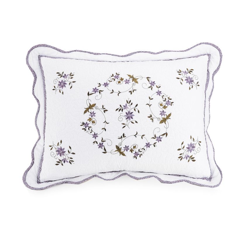 Gwen Floral Embroidered Quilt Set