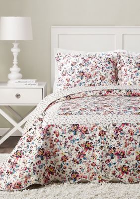 Vera Bradley Coral Floral Cotton Reversible Comforter Set