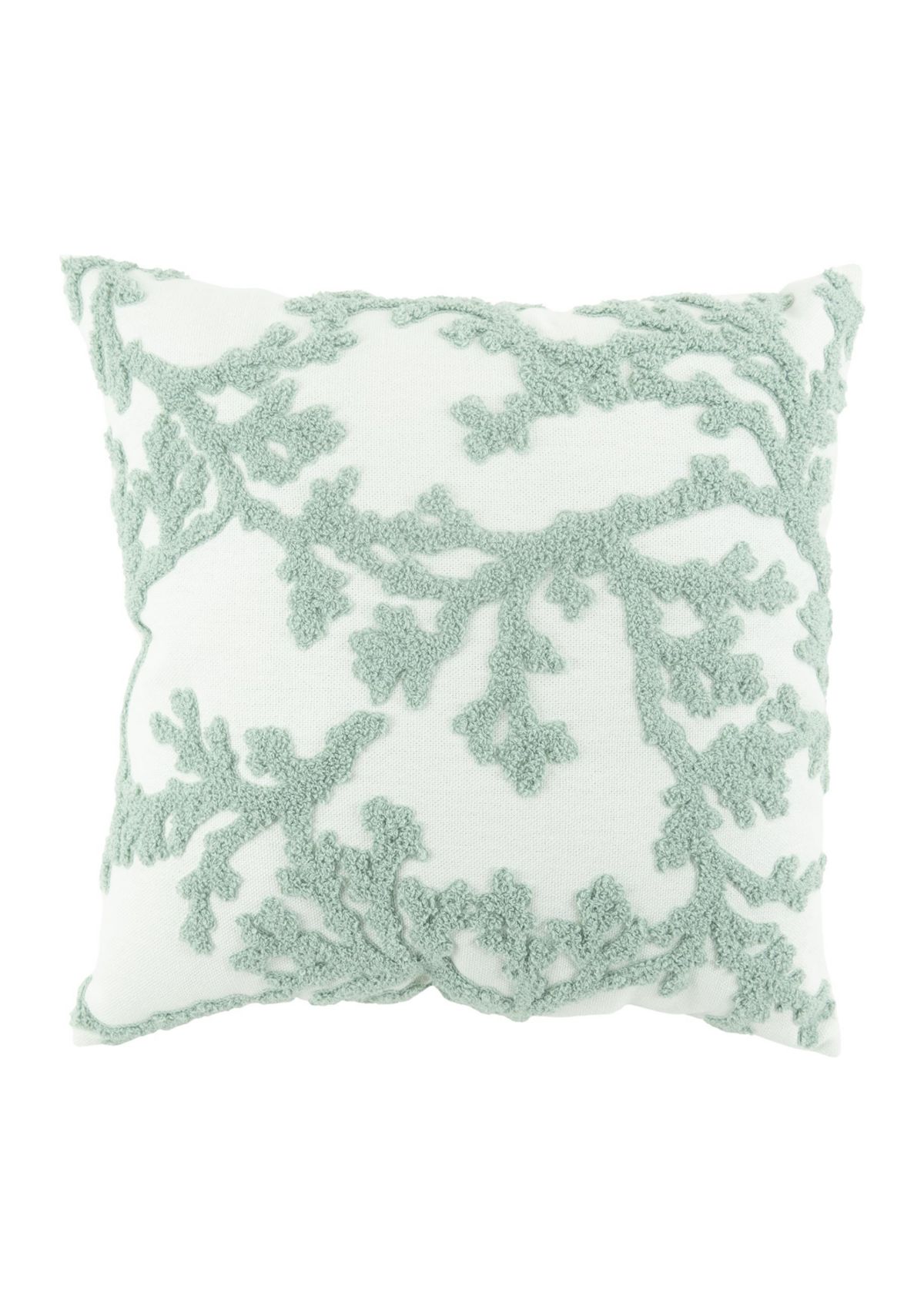 Embroidered Coral Pillow